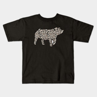 Cheetah Print Pig Silhouette 1 - NOT FOR RESALE WITHOUT PERMISSION Kids T-Shirt